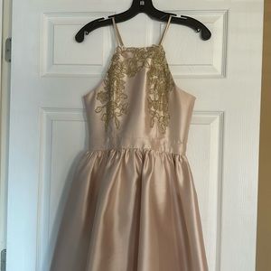 Cocktail dress. Gold. Size small. Worn one time.
